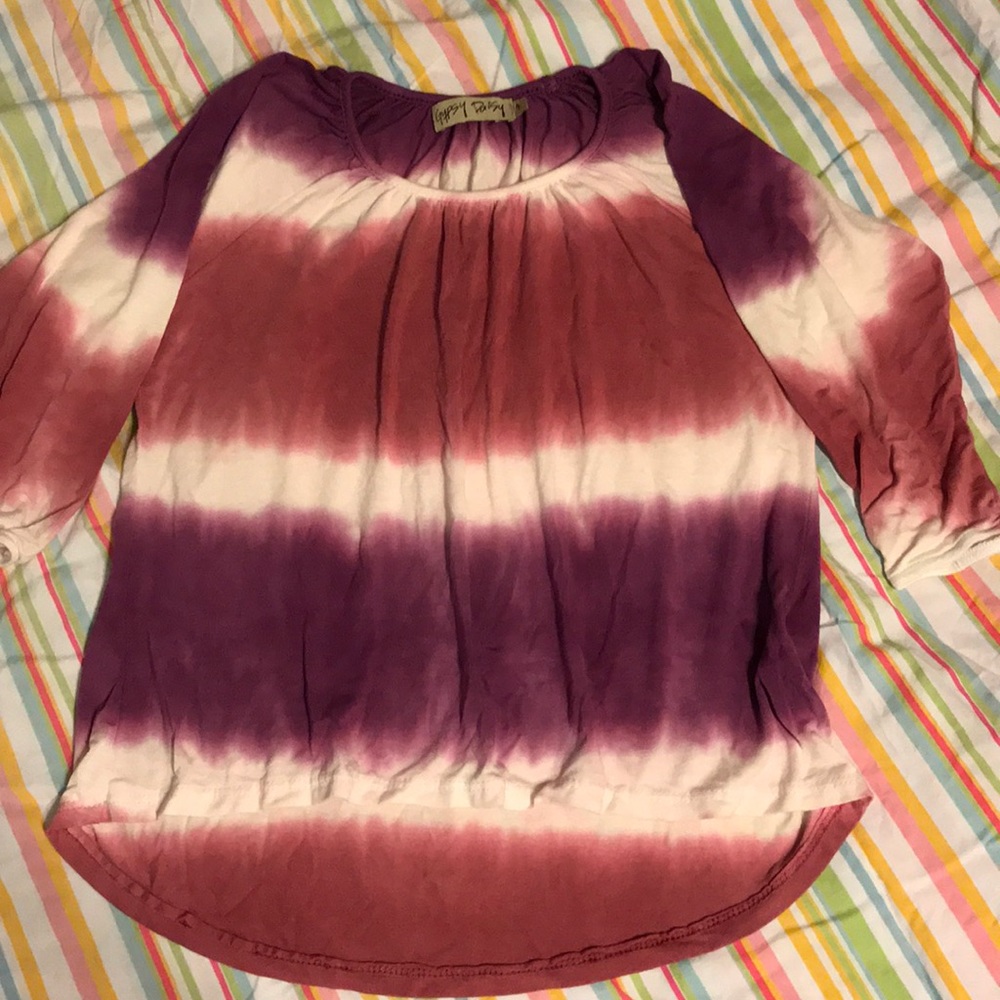 Extra soft high/low girls 3/4 sleeve length top